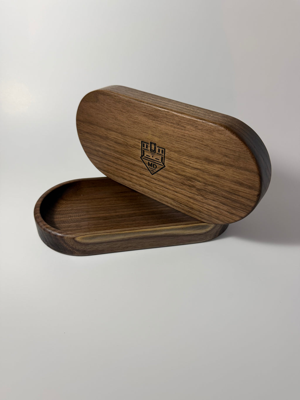 Wooden Catchall Tray Rounded Ends - Walnut (4x8.5")